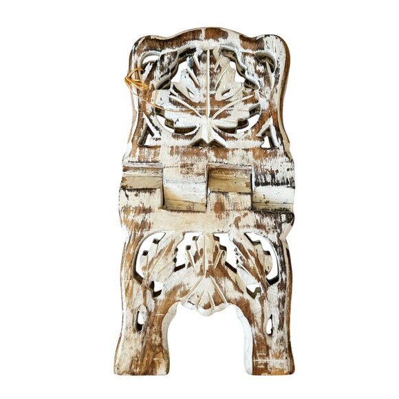 Handcrafted Rustic Wood Quran Stand Book Holder Folding Carved Decorative - Picture 8 of 11